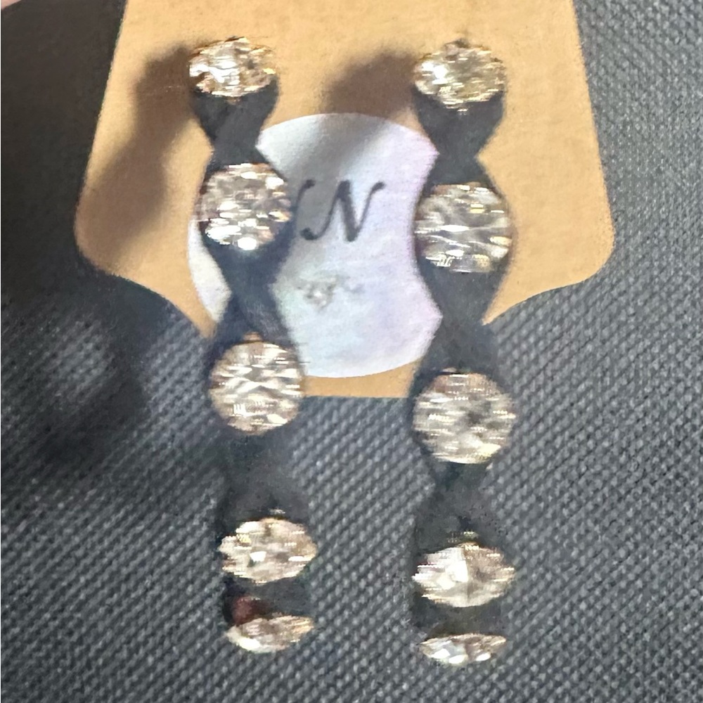 Black Hoops with crystal accents. Video L👀K!